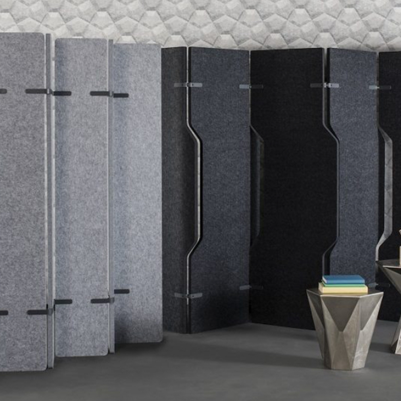 پارتیشن های اداری سازگار با محیط زیست با کیفیت بالا تقسیم کننده های اتاق به شکل برگ متحرک با جذب صدا بالا طراحی مدرن قابل سفارشی سازی