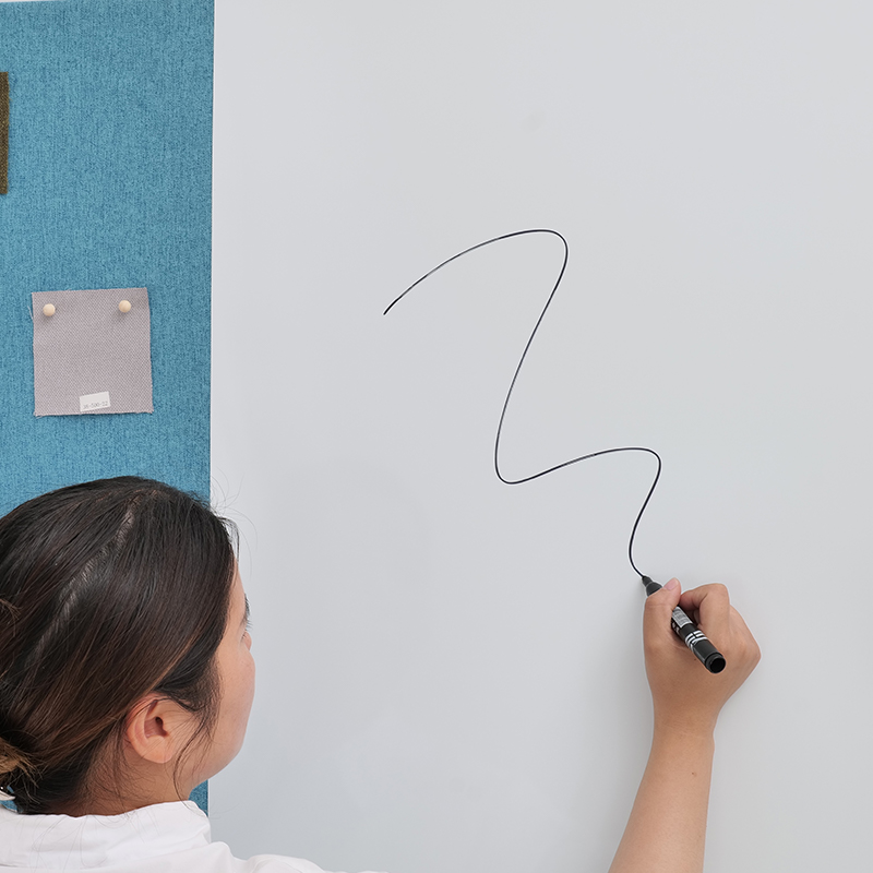 تخته آکوستیک نوشتاری سفید برای پارچه اتاق جلسات اداری پوشیده شده با شیشه مغناطیسی سکوریت جذب صدا با نوشتن