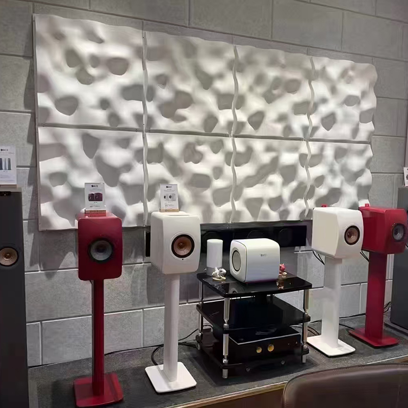 طراحی دیوار سقف تزئینی پانل پخش کننده صدای آکوستیک رنگارنگ سه بعدی مدرن برای طراحی گرافیکی کاربردی سالن موجود